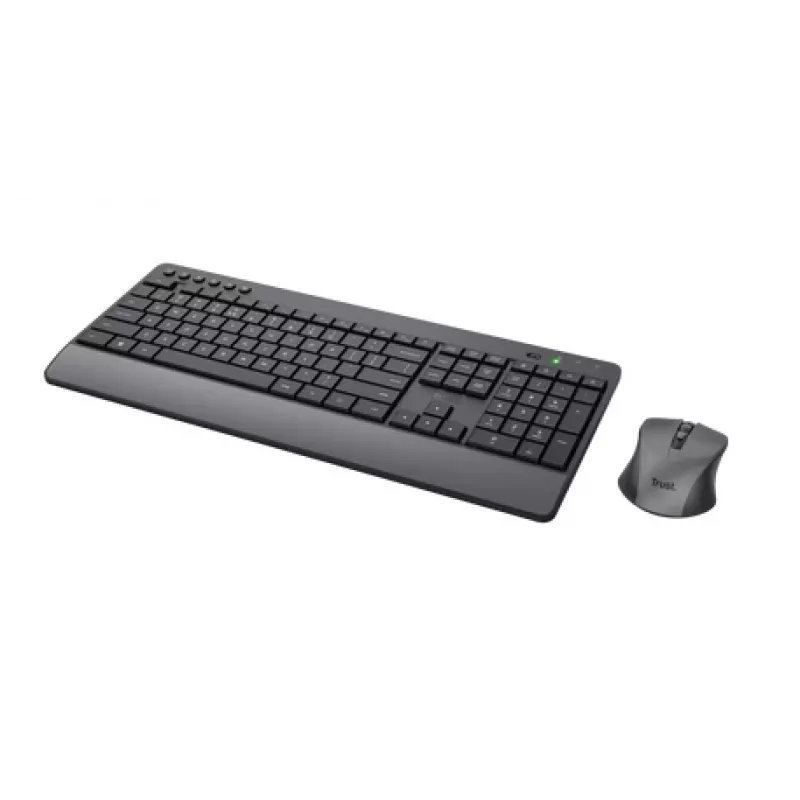 Trust TKM-450 Comfort bezvadu tastatūras un peles komplekts, pilnizmēra (100%), bezvadu, RF bezvadu, QWERTY, melns, pele iekļauta