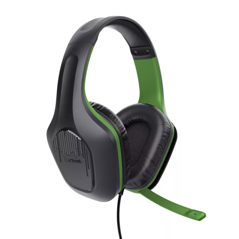 Trust GXT 415X ZIROX austiņas, vadu, galvas lentes, spēlēm, melnas, zaļas
