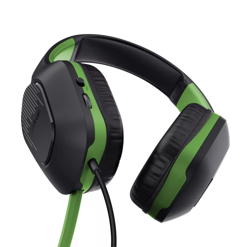 Trust GXT 415X ZIROX austiņas, vadu, galvas lentes, spēlēm, melnas, zaļas