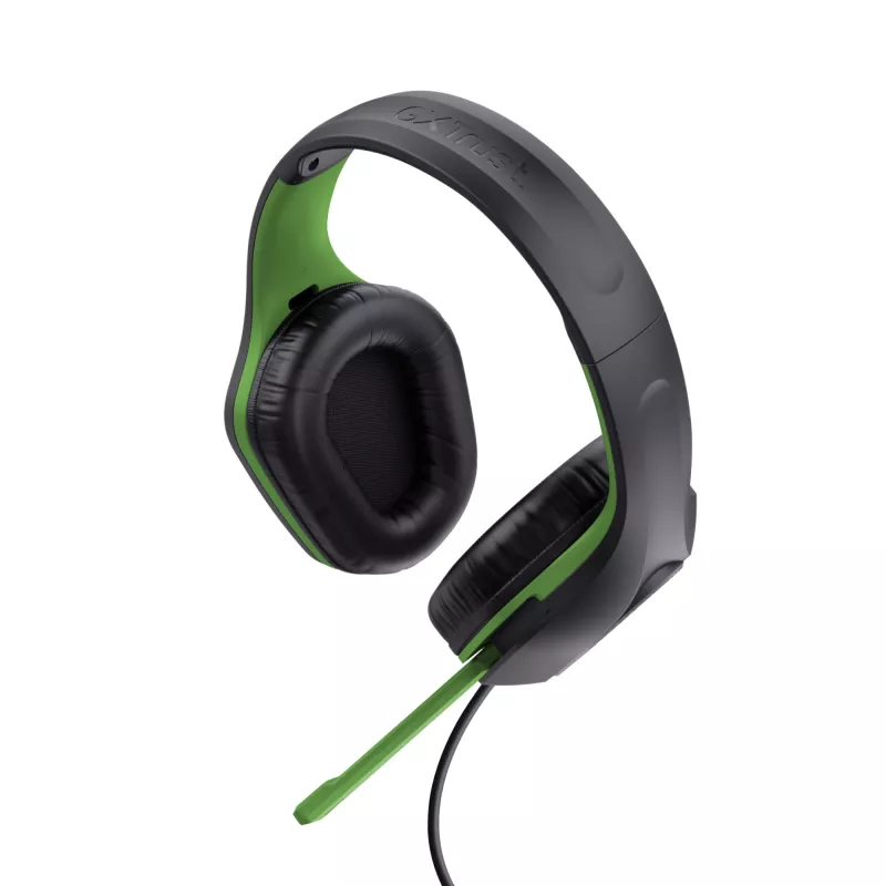 Trust GXT 415X ZIROX austiņas, vadu, galvas lentes, spēlēm, melnas, zaļas