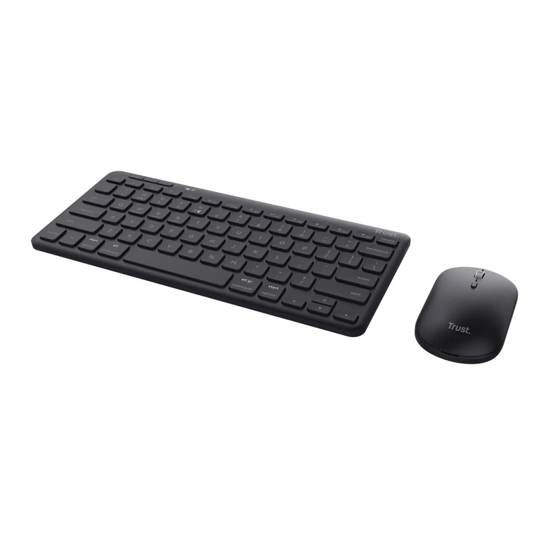 Trust Lyra tastatūra Pele iekļauta Birojs RF Bezvadu + Bluetooth AZERTY Beļģu Melns