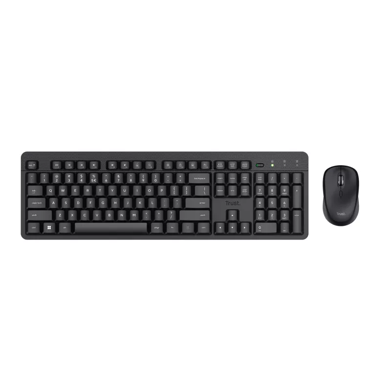 Trust Ody II tastatūra Pele iekļauta Birojs RF Bezvadu AZERTY Beļģu Melns