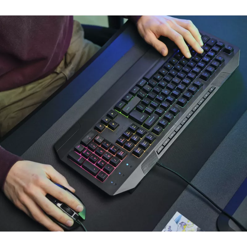 Trust GXT 836 Evocx klaviatūra spēlēm USB AZERTY beļģu melna