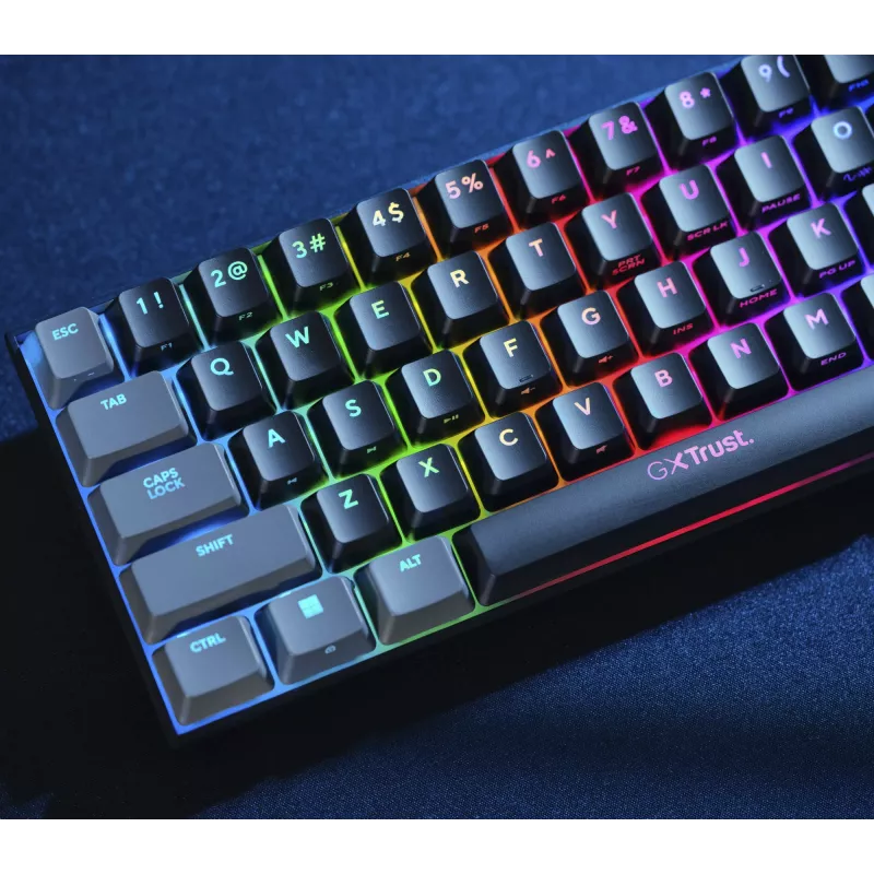 Trust GXT 867 Acira tastatūra Gaming USB AZERTY Belgian Melna, Pelēka