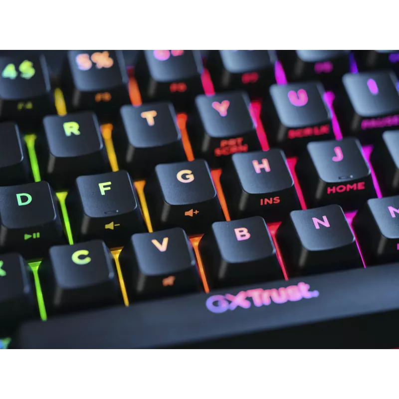 Trust GXT 867 Acira tastatūra Gaming USB AZERTY Belgian Melna, Pelēka