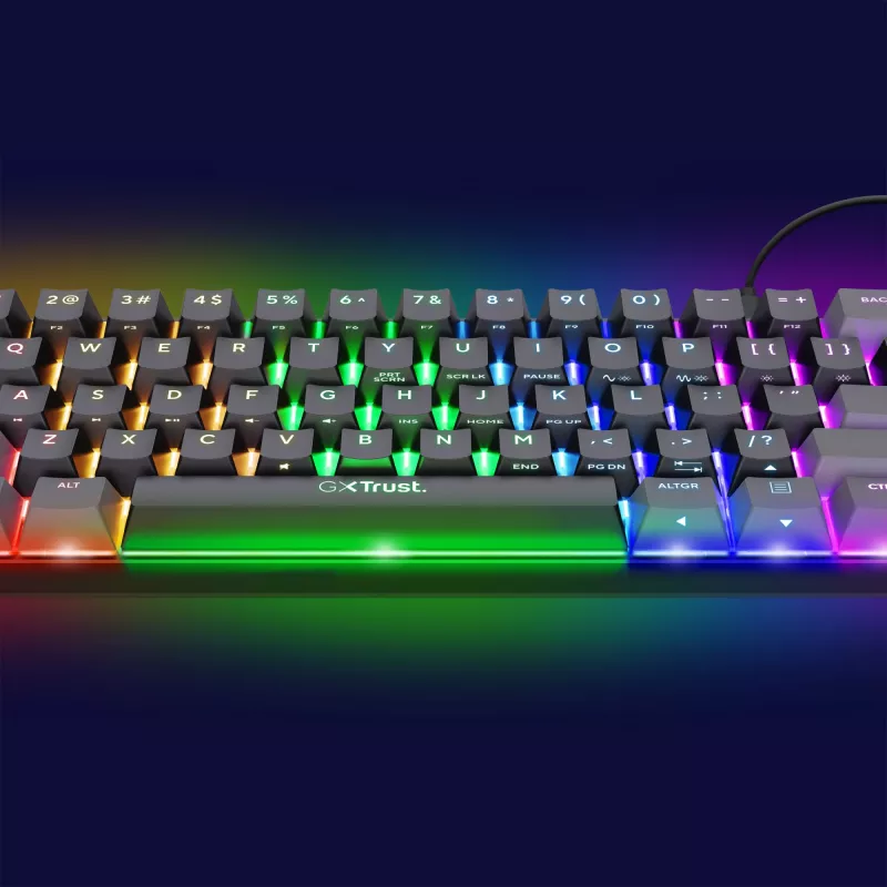 Trust GXT 867 Acira tastatūra Gaming USB AZERTY Belgian Melna, Pelēka