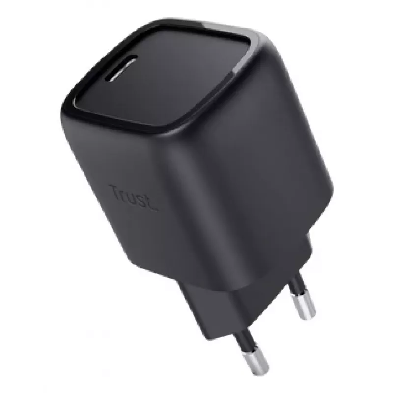 Lādētājs Trust Maxo 30W USB-C GaN lādētājs iekštelpām ātrā uzlāde melns