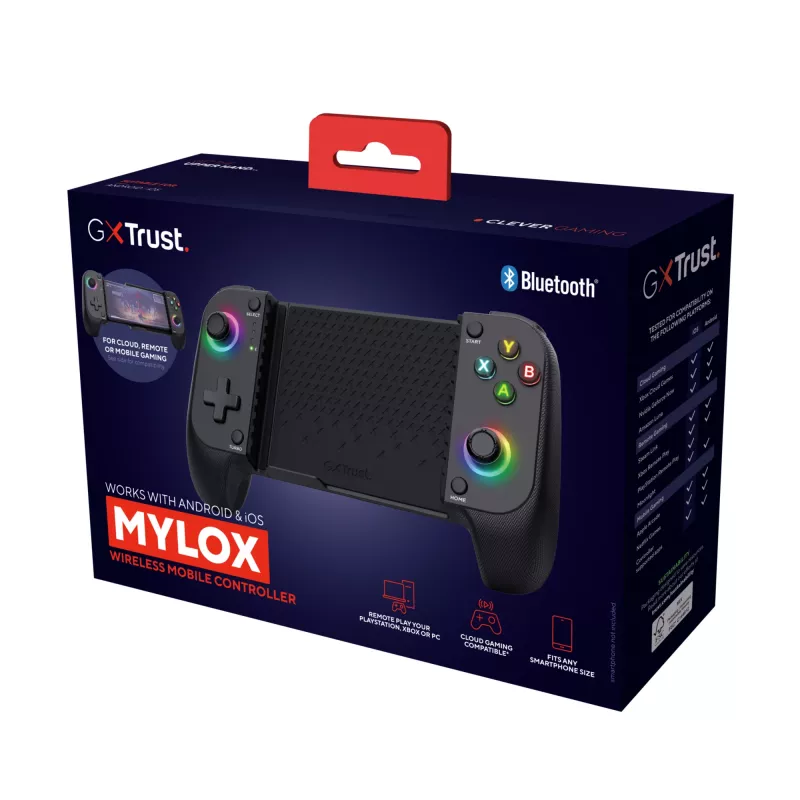 Trust GXT 735G Mylox pelēka Bluetooth spēļu kontrolieris analogs / digitāls Android, iOS