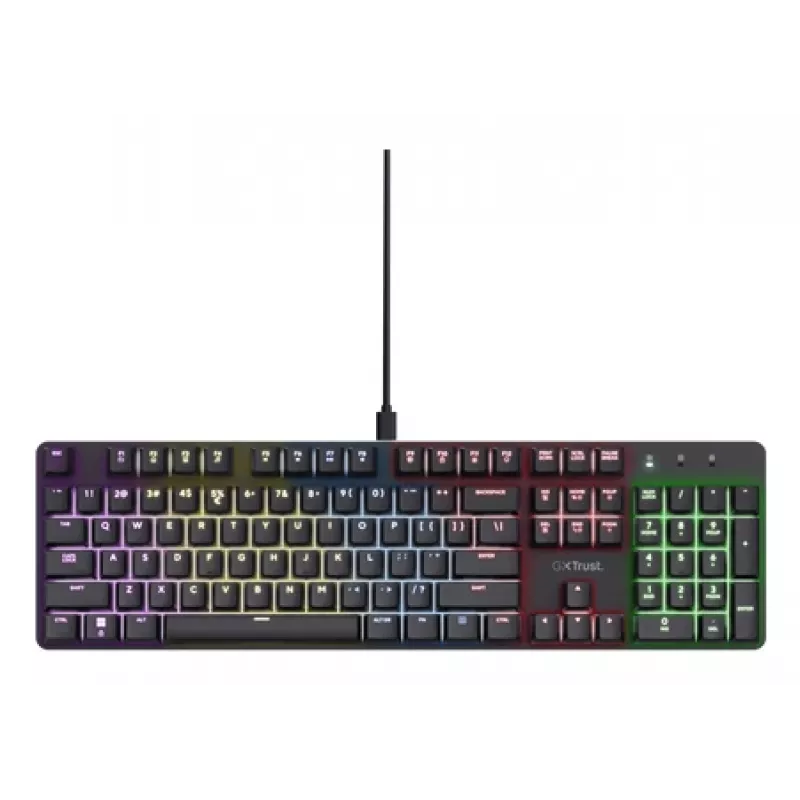 Trust GXT 871 Zora tastatūra Spēlēm USB AZERTY Beļģu Melna