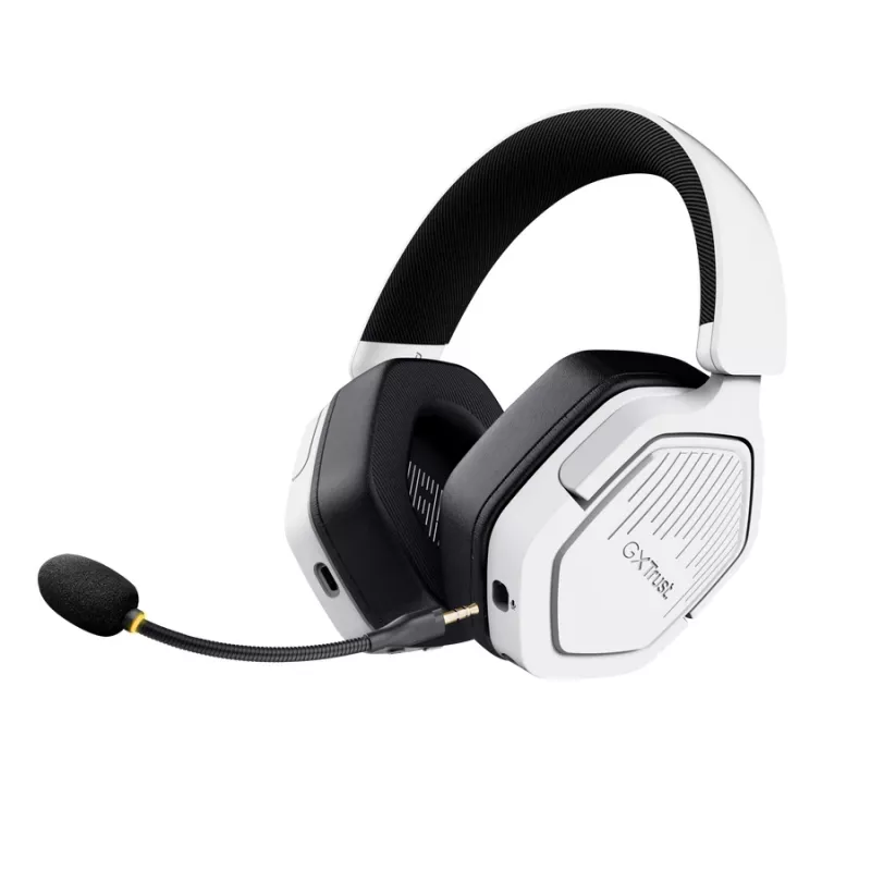 Trust GXT 493PS Carus austiņas ar vadu un bezvadu savienojumu, galvas lentes tipa, spēļu austiņas, Bluetooth, baltas
