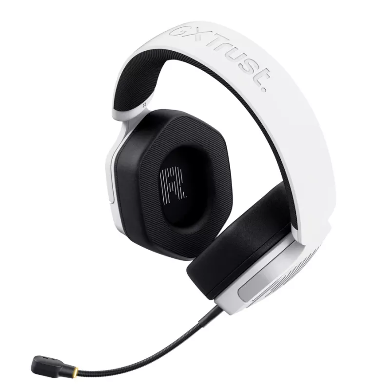 Trust GXT 493PS Carus austiņas ar vadu un bezvadu savienojumu, galvas lentes tipa, spēļu austiņas, Bluetooth, baltas