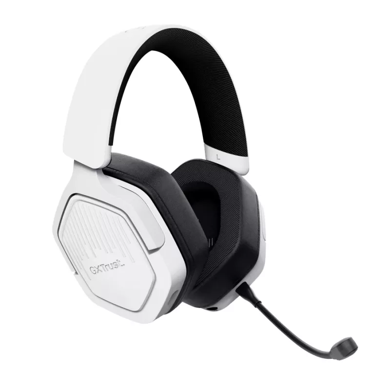 Trust GXT 493PS Carus austiņas ar vadu un bezvadu savienojumu, galvas lentes tipa, spēļu austiņas, Bluetooth, baltas