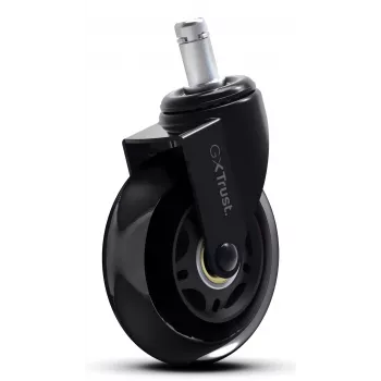 Riteņu komplekts spēļu krēslam TRUST 25804, 5 gab., melns, PP/PU, 225 g