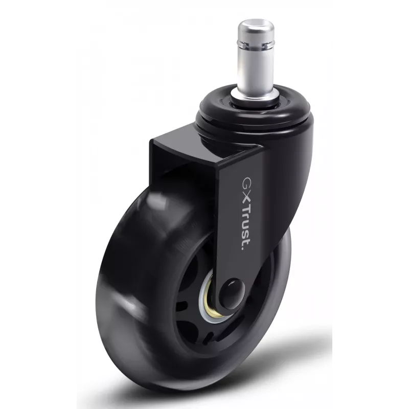Riteņu komplekts spēļu krēslam TRUST 25804, 5 gab., melns, PP/PU, 225 g