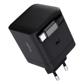 TRUST lādētājs Maxo 65W USB-C ar 67 cm ievelkamu kabeli