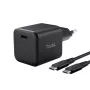 Lādētājs TRUST Maxo īpaši mazs 65 W GaN USB-C melns ar 2 m kabeli