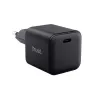 Lādētājs TRUST Maxo īpaši mazs 65 W GaN USB-C melns ar 2 m kabeli