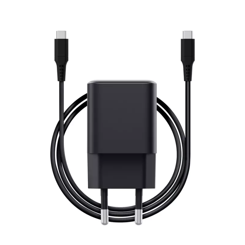 Lādētājs TRUST Maxo īpaši mazs 65 W GaN USB-C melns ar 2 m kabeli