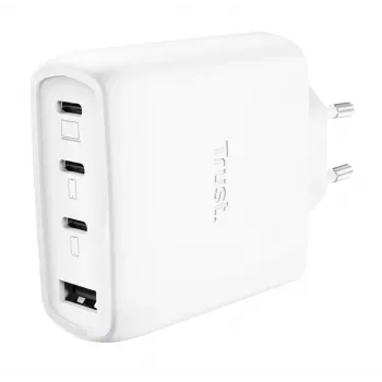 TRUST Maxo 65W iekštelpu maiņstrāvas ātrais lādētājs, 3x USB-C, maks. 20V, 2 m kabelis, balts