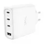 TRUST Maxo 65W iekštelpu maiņstrāvas ātrais lādētājs, 3x USB-C, maks. 20V, 2 m kabelis, balts