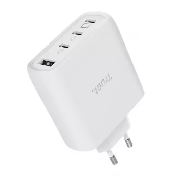TRUST Maxo 65W iekštelpu maiņstrāvas ātrais lādētājs, 3x USB-C, maks. 20V, 2 m kabelis, balts