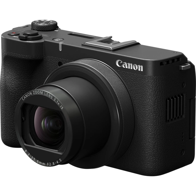 Kompakta kamera Canon PowerShot V1 Premium Vlogger Kit — 22,3 MP, 1/4 collu CMOS, 4K UHD, 3,1x optiskā tālummaiņa, 3 collu skārienekrāns, melna