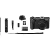 Kompakta kamera Canon PowerShot V1 Premium Vlogger Kit — 22,3 MP, 1/4 collu CMOS, 4K UHD, 3,1x optiskā tālummaiņa, 3 collu skārienekrāns, melna