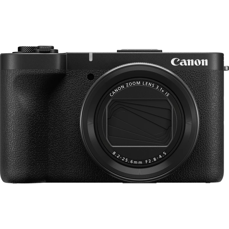 Kompakta kamera Canon PowerShot V1 Premium Vlogger Kit — 22,3 MP, 1/4 collu CMOS, 4K UHD, 3,1x optiskā tālummaiņa, 3 collu skārienekrāns, melna