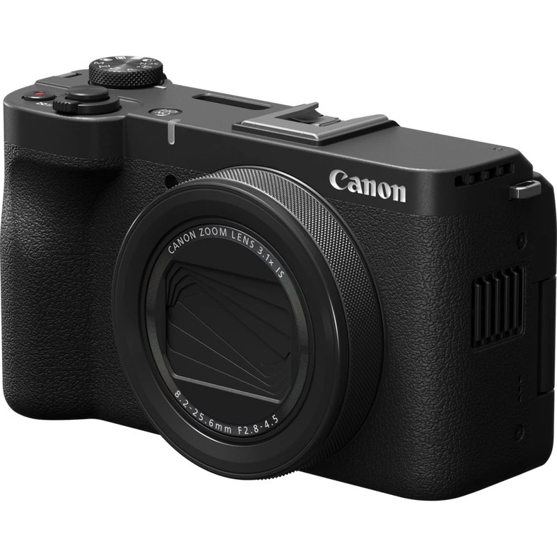 Kompakta kamera Canon PowerShot V1 Premium Vlogger Kit — 22,3 MP, 1/4 collu CMOS, 4K UHD, 3,1x optiskā tālummaiņa, 3 collu skārienekrāns, melna
