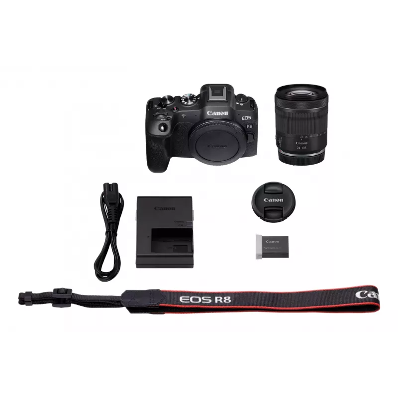 Canon EOS R8 + RF 24-105mm F4-7.1 IS STM MILC 24,2 MP CMOS 6000 x 4000 pikseļi Melna