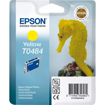 Epson Seahorse Singlepack dzeltena T0484, dzeltens, pigmenta bāzes tinte, 1 gab.