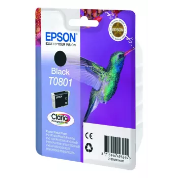 Epson Hummingbird Singlepack Melns T0801 Claria Photographic Ink