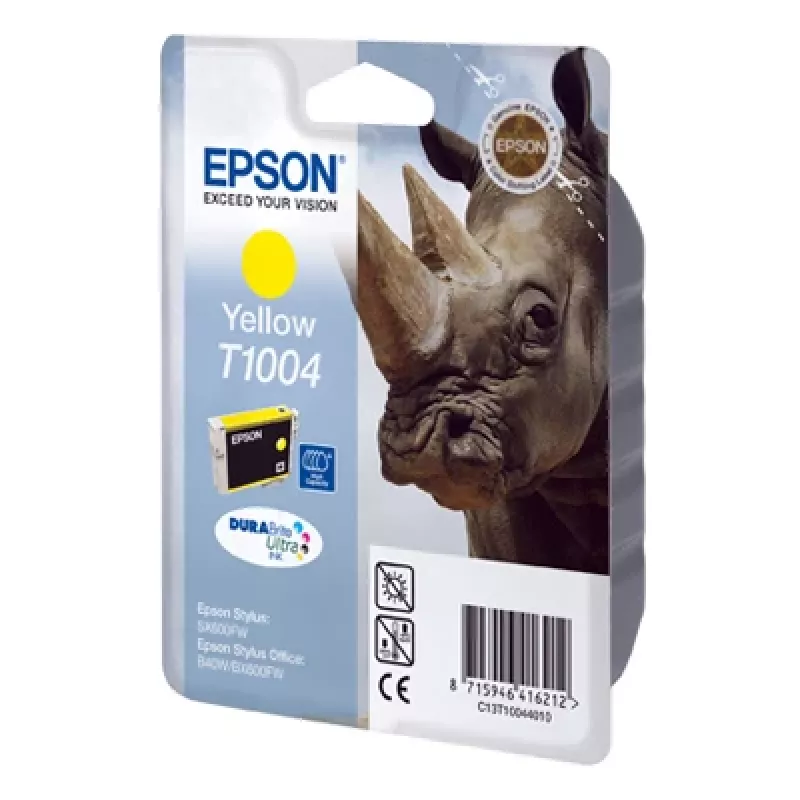 Epson Rhino Singlepack dzeltena T1004 DURABrite Ultra tinte, Dzeltens, Pigmenta tinte, 1 gab.