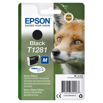 Epson T1281 Fox vienas pakas tintes kasetne melna