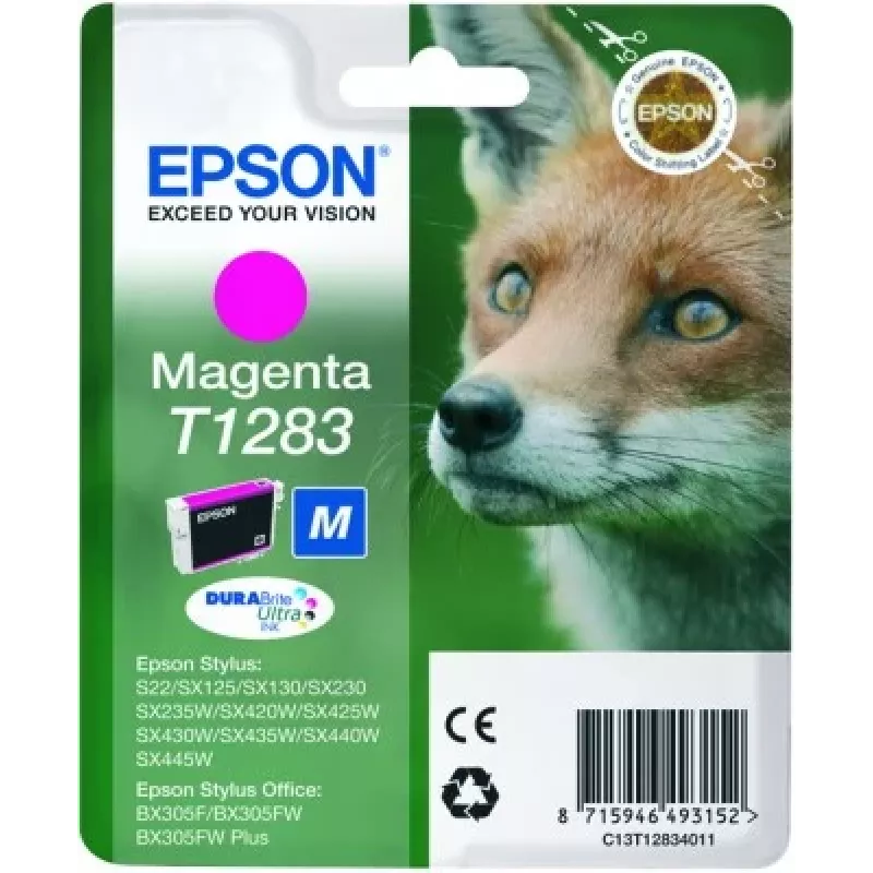 Epson Fox Singlepack fuksīna T1283 DURABrite Ultra tintes kārtridžs