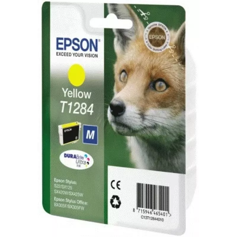Epson Fox Singlepack dzeltena T1284 DURABrite Ultra tintes kasetne