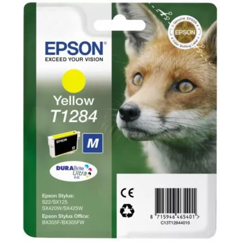 Epson Fox Singlepack dzeltena T1284 DURABrite Ultra tintes kasetne