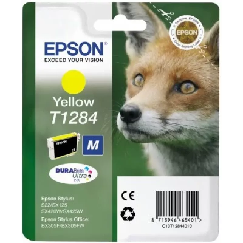 Epson Fox Singlepack dzeltena T1284 DURABrite Ultra tintes kasetne