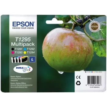 Epson Apple Multipack 4-krāsu T1295 DURABrite Ultra tintes, melna, ciāna, fuksīna, dzeltena, 1 gab., vairāku komplekts