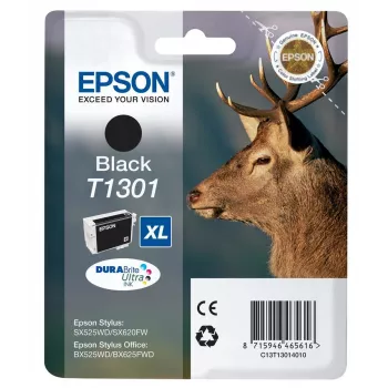 Epson Stag Singlepack Melns T1301 DURABrite Ultra tintes kasetne, Melna, Pigmenta bāzes tinte, 1 gab.