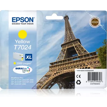 Epson Eiffel Tower tintes kasetne XL dzeltena 2k, augsta (XL) ietilpība, dzeltena, pigmenta tinte, 21,3 ml, 1 gab.