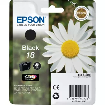 Epson Daisy Singlepack Melns 18 Claria Home tinte, standarta ietilpība, foto melna, krāsaina tinte, 1 gab.