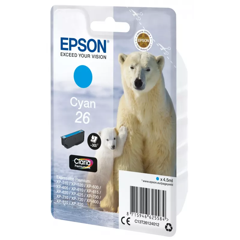 Epson Polar bear Singlepack ciāna 26 Claria Premium Ink