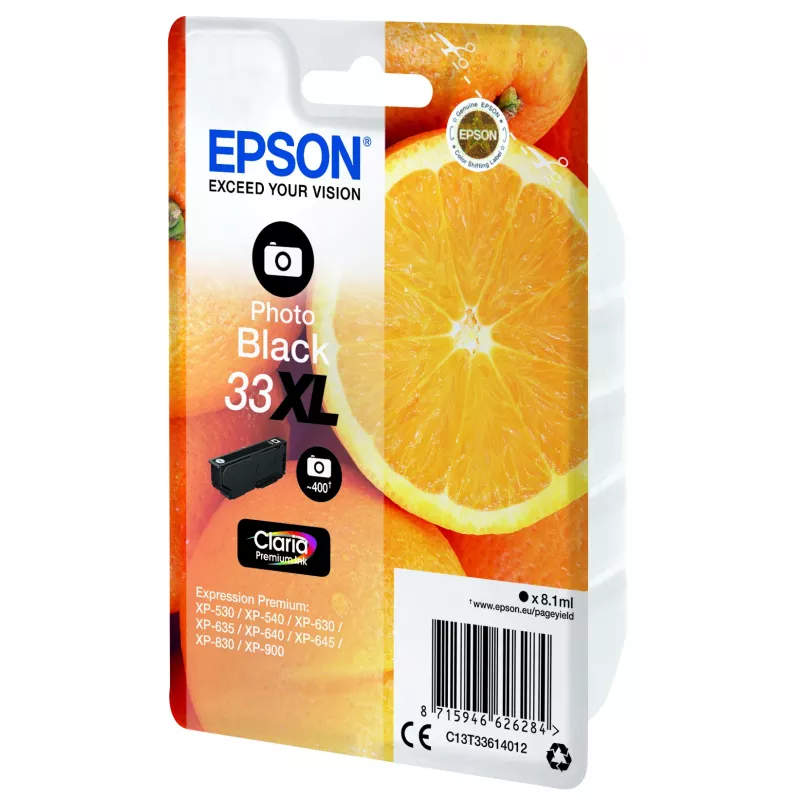 Epson oranžas Singlepack Photo Melns 33XL Claria Premium Ink