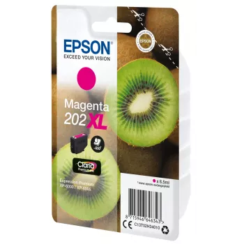 Epson Kiwi Singlepack fuksīna 202XL Claria Premium Ink, High (XL) Yield, fuksīna, pigmenta tinte, 8.5 ml, 1 gab., 650 lapas