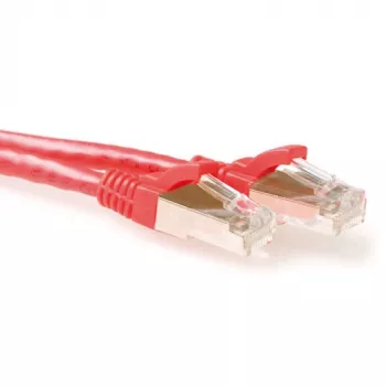 ACT Red 5 meter LSZH SFTP CAT6A komutācijas kabelis ar aizsardzību pret aizķeršanos un RJ45 savienotājiem