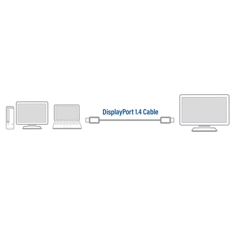 ACT DisplayPort 1.4 kabelis 8K, 1m, 1 m, DisplayPort, DisplayPort, Vīriešu, Vīriešu, Melns