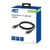 ACT DisplayPort 1.4 kabelis 8K, 1m, 1 m, DisplayPort, DisplayPort, Vīriešu, Vīriešu, Melns