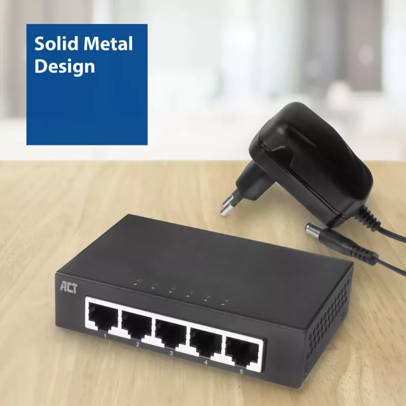 Nepārvaldāms slēdzis ACT AC4415 Gigabit Ethernet 5 porti 10 Gbit/s