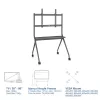 ACT pārvietojams TV/monitoru grīdas statīvs, 50” līdz 86”, VESA, 127 cm (50 collas), 2,18 m (86 collas), 200 x 200 mm, 800 x 600 mm, Alumīnijs, Plastmasa, Tērauds, Pelēks